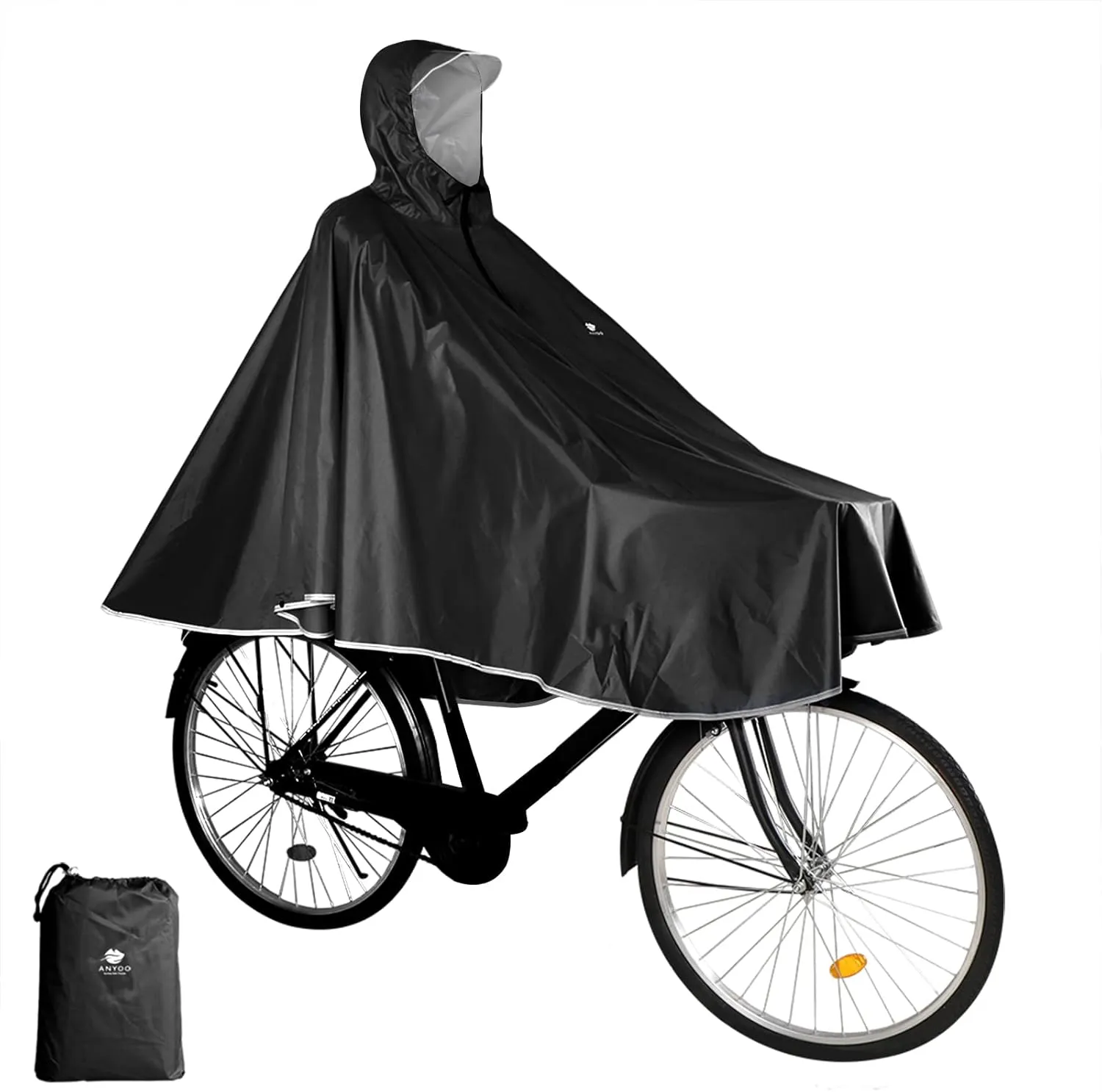 ANYOO Waterproof Rain Poncho Bike Bicycle Rain Capes Lightweight Compact Reusable for Adults