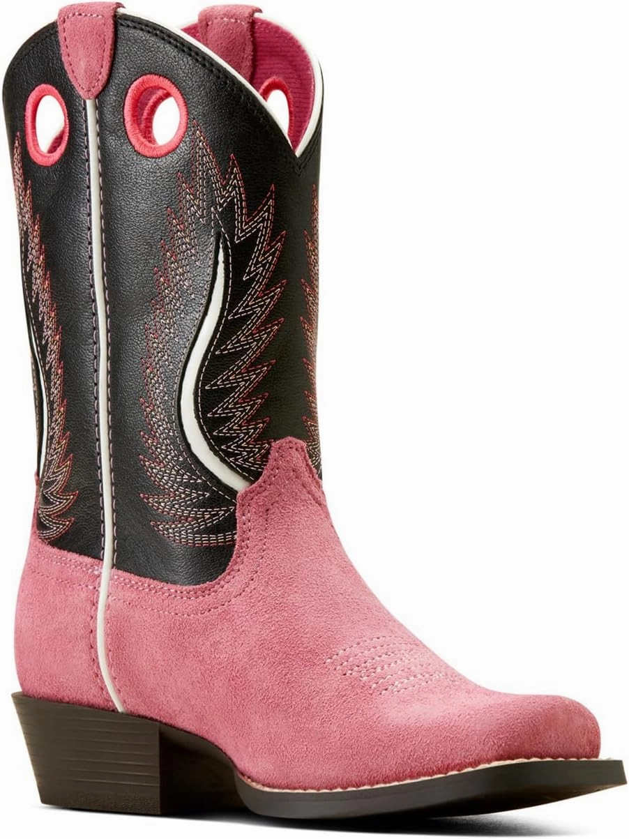 ARIAT Kids Futurity Ft. Worth Teal Suede Western Boot