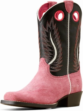 ARIAT Kids Futurity Ft. Worth Teal Suede Western Boot