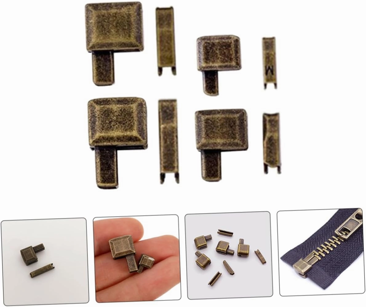 Artibetter 16 Sets Zipper Stop Repair Kit for Clothing Durable Zipper Replacement Slider and Insertion Pins for Coats Easy DIY Sewing for Broken Practical Accessories for Garment Repair
