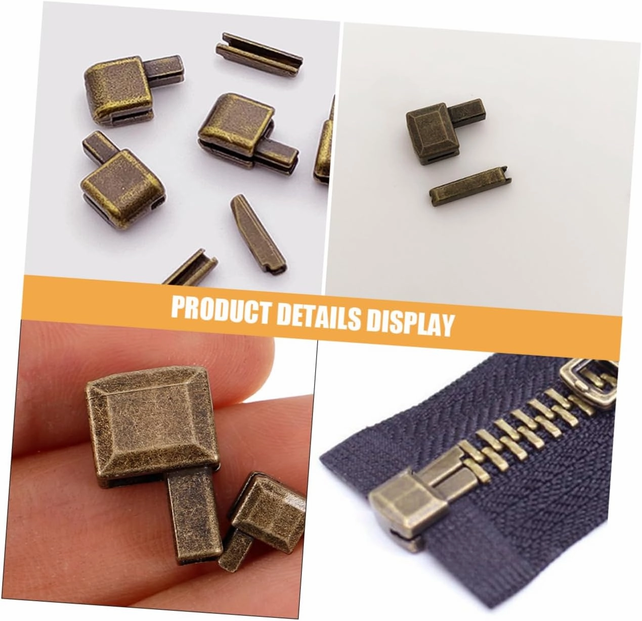 Artibetter 16 Sets Zipper Stop Repair Kit for Clothing Durable Zipper Replacement Slider and Insertion Pins for Coats Easy DIY Sewing for Broken Practical Accessories for Garment Repair