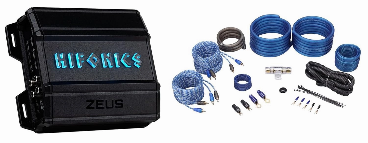 Audiosavings Bundle: (1) Hifonics ZD-750.4D 4-Channel Amplifier Bundle with (1) Rockville RWK42 4 Gauge Wiring Kit (2 Items)