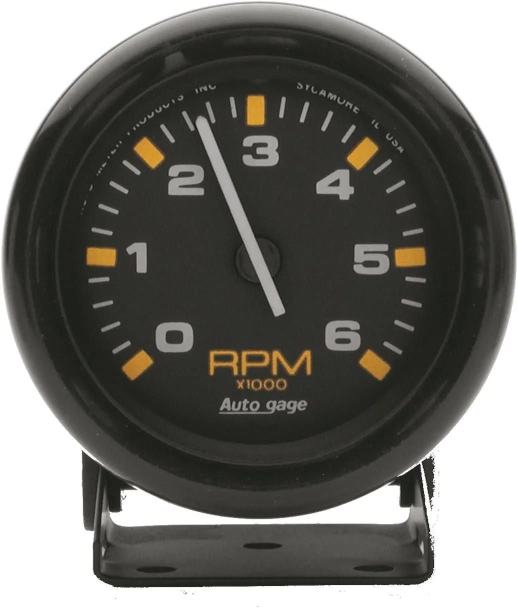 AUTO METER 2306 Autogage Mini Tachometer,2.750 in., Black dial/Black bezel