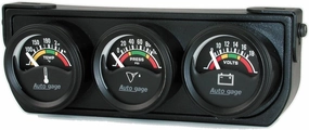 Auto Meter 2391 Autogage Electric Mini Oil/Volt/Water Gauge with Black Console 1.500 in.