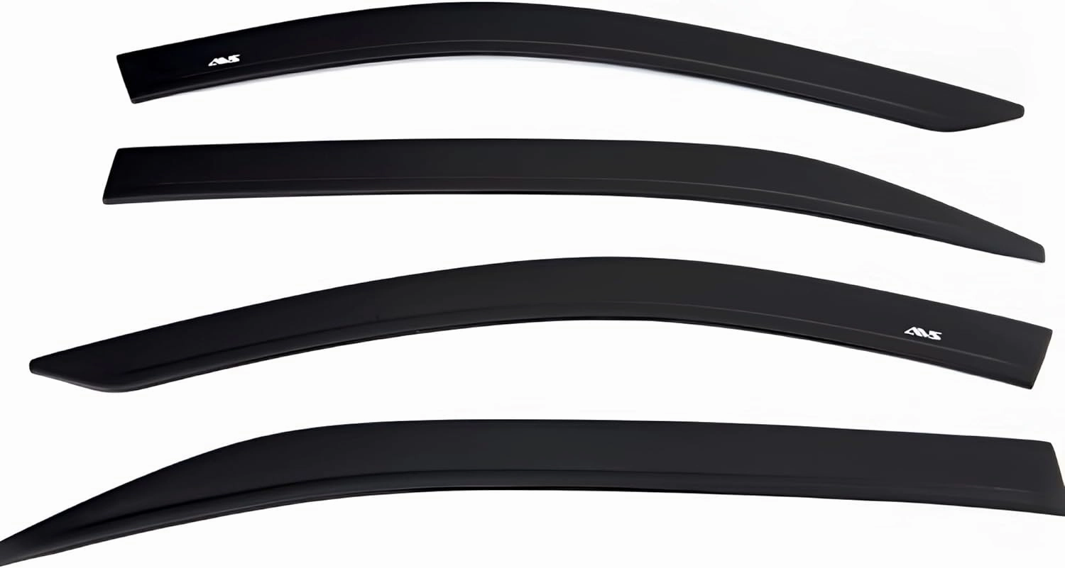 Auto Ventshade [AVS] Low Profile Rain Guards For 1999 - 2016 Ford F-250/F-350/F-450/F-550 Super Duty SuperCrew | Window Vent Visors, 4 pcs. - Matte Black | 774017
