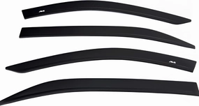 Auto Ventshade [AVS] Low Profile Rain Guards For 1999 - 2016 Ford F-250/F-350/F-450/F-550 Super Duty SuperCrew | Window Vent Visors, 4 pcs. - Matte Black | 774017
