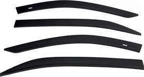 Auto Ventshade [AVS] Low Profile Rain Guards For 2009 - 2024 Dodge Ram 1500 (19-24 Classic Body) Crew Cab; 2010-2025 Ram 2500 & 3500 Mega/Crew Cab | Window Vent Visors, 4 pcs. - Matte Black | 1774004