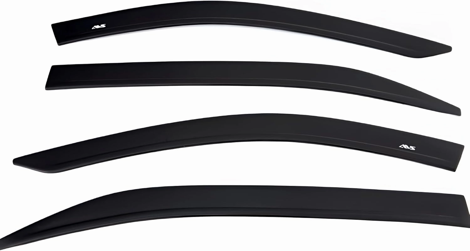 Auto Ventshade [AVS] Low Profile Rain Guards For 2009 - 2024 Dodge Ram 1500 (19-24 Classic Body) Crew Cab; 2010-2025 Ram 2500 & 3500 Mega/Crew Cab | Window Vent Visors, 4 pcs. - Matte Black | 1774004