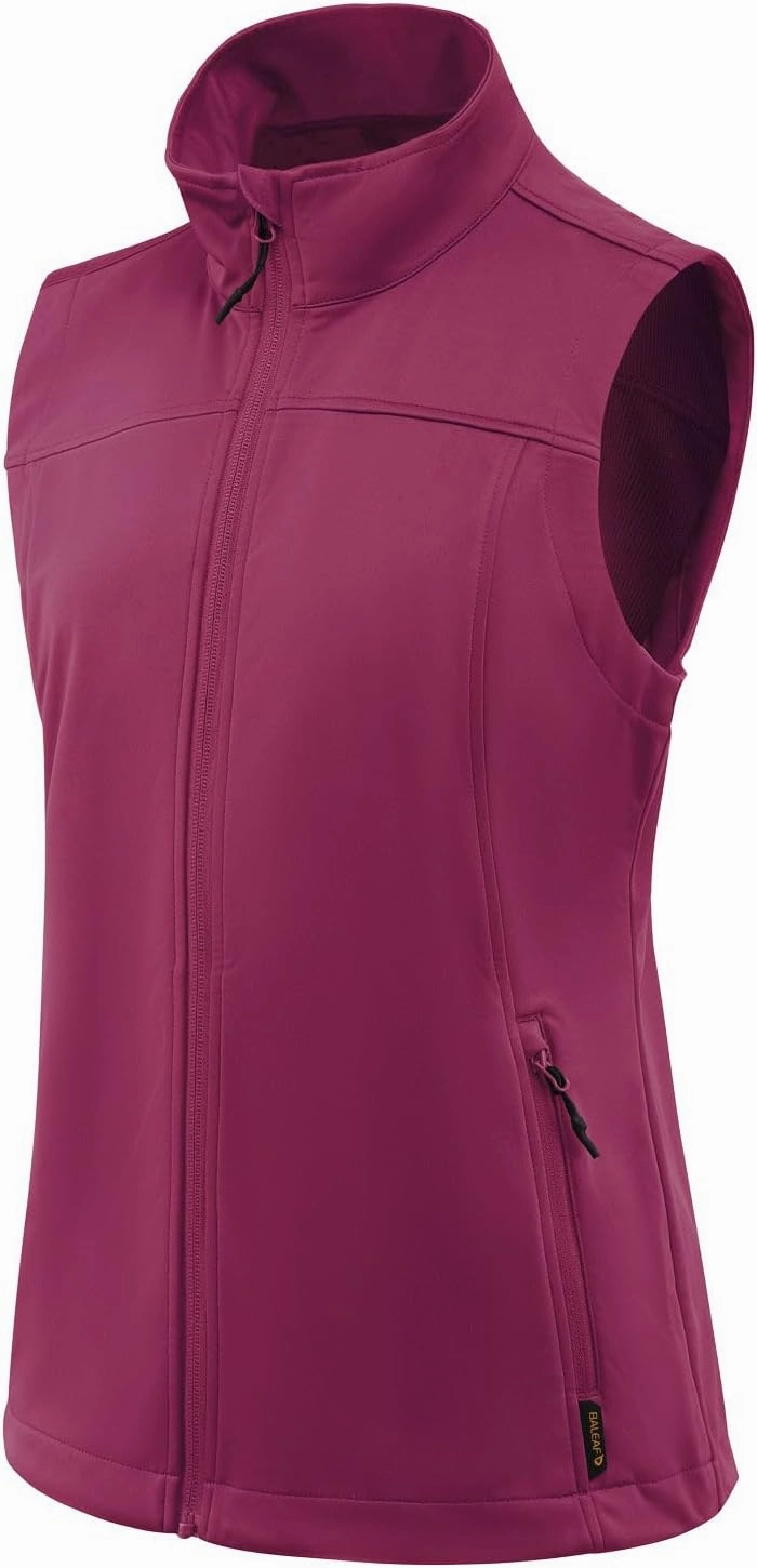 baleaf Women's Lightweight Vest Softshell Sleeveless Jacket Windproof Stand Collar with Zipper Pockets Running Hiking Golf