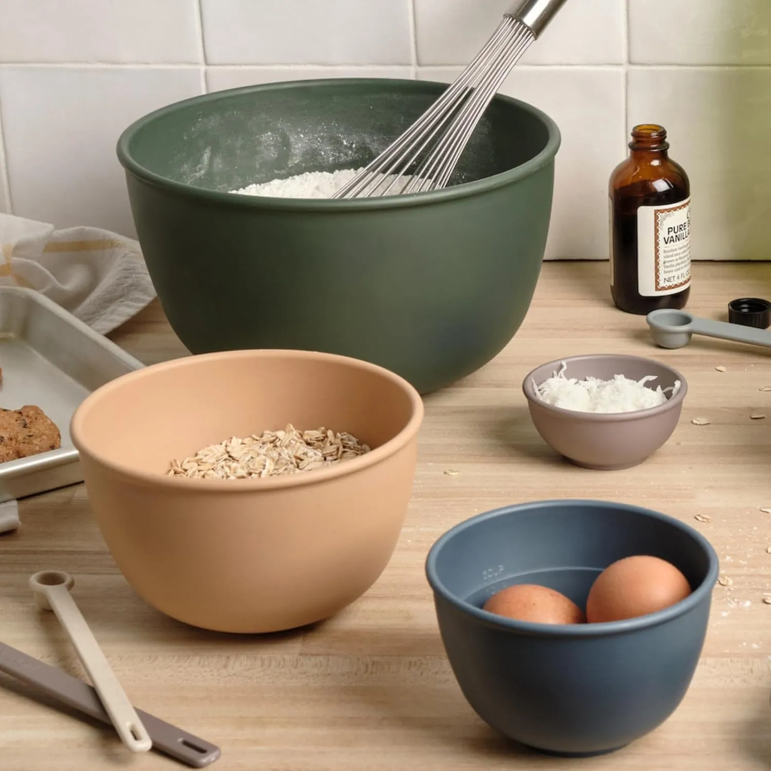 Bamboozle Astrik Mega Baking Bundle| 5 Piece Mixing Bowl Set | Measuring Cups and Spoons | Silicone Lid Set | Cooking and Meal Prep | Dishwasher Safe | Microwave Safe | Alpine Forest