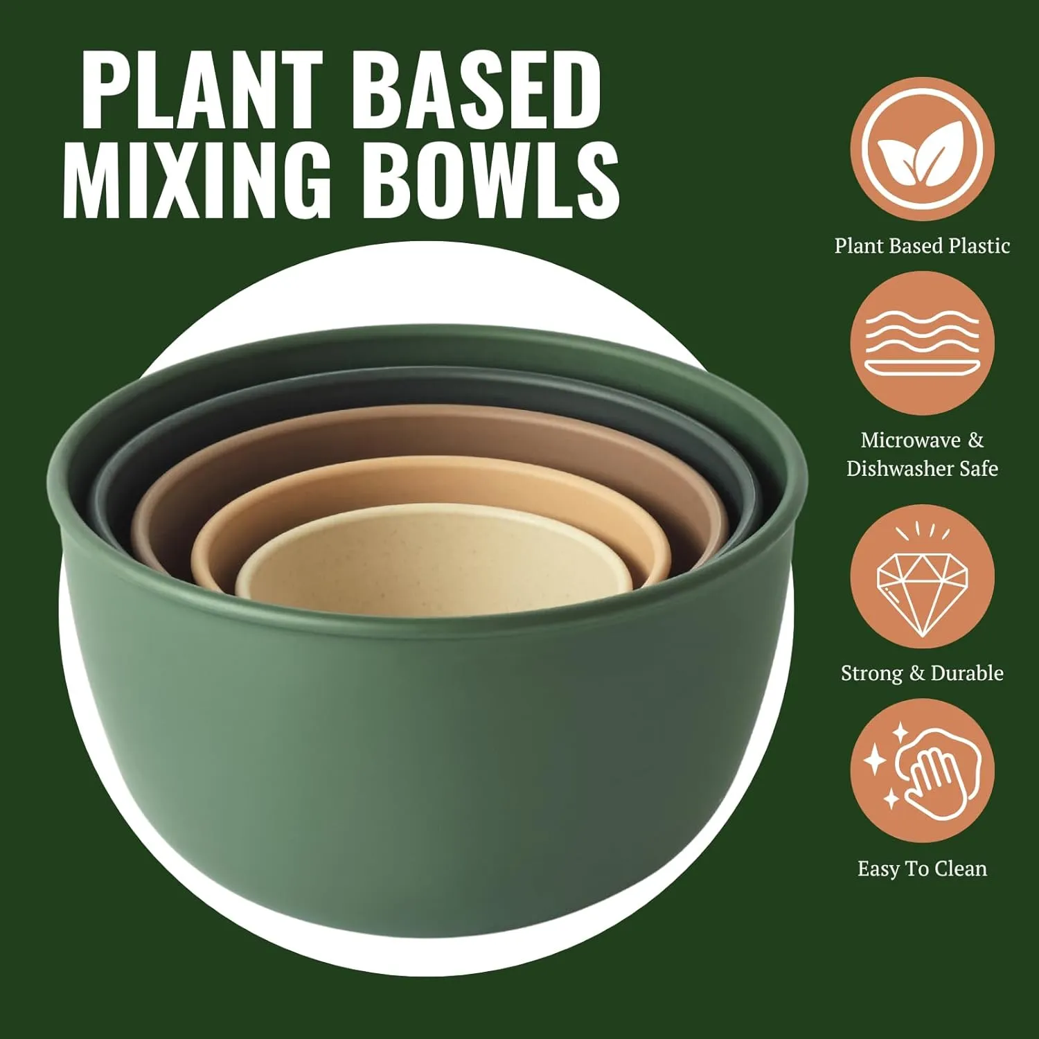 Bamboozle Astrik Mega Baking Bundle| 5 Piece Mixing Bowl Set | Measuring Cups and Spoons | Silicone Lid Set | Cooking and Meal Prep | Dishwasher Safe | Microwave Safe | Alpine Forest