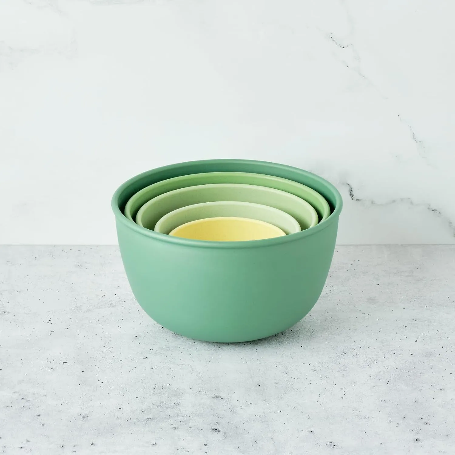 Bamboozle Mixing Bowls | 5 Piece Plant-Based Nesting Bowl Set | Matte Finish | Multi-Color | Dishwasher and Microwave Safe | Fresh Guacamole