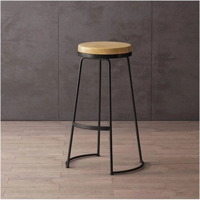 Bar Chairs Household Bar Stools Wrought Iron High Stools Kitchen Restaurant Decoration Bar Stools Coffee Shop Round Bar Stools Bar Stools with Back(C)