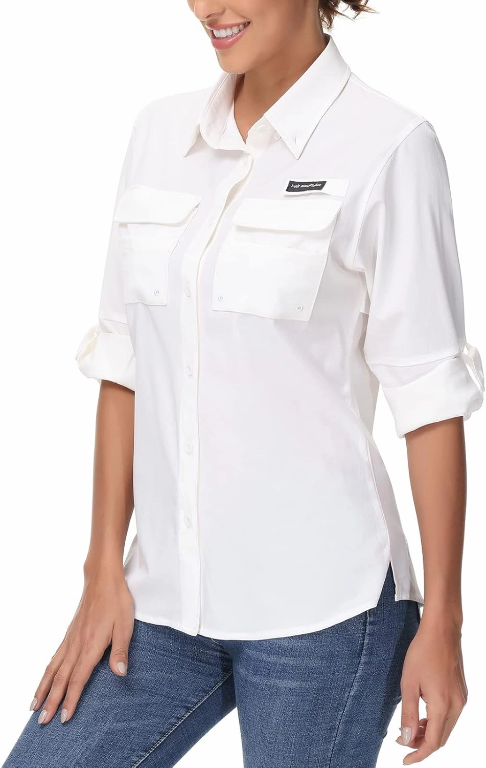 BASSDASH Women's UPF 50 Long Sleeve Fishing Hiking Button Down Shirt Performance Quick Dry FS21W