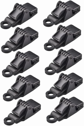 BESPORTBLE 10-Pack Waterproof Tent Clips Strong Grip Tarp Camping Clips for Backpacking Tarp and Ground Cloth
