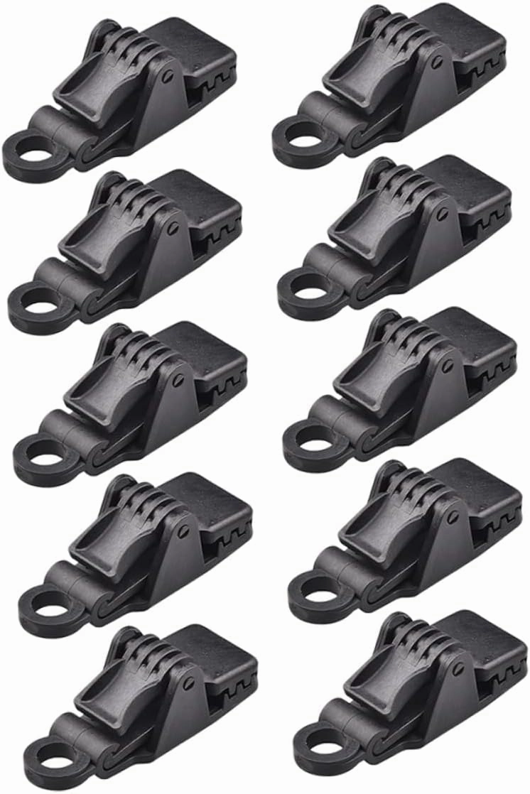 BESPORTBLE 10-Pack Waterproof Tent Clips Strong Grip Tarp Camping Clips for Backpacking Tarp and Ground Cloth