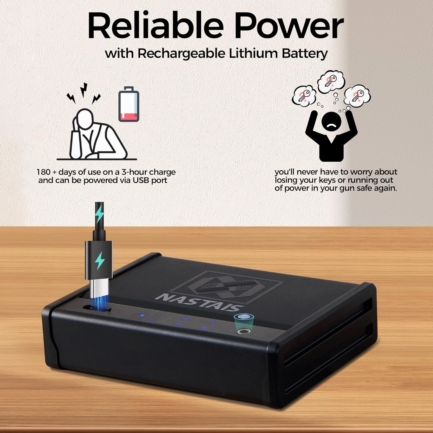 Biometric Fingerprint Gun Safe Pistol Safe 4 Ways 0.1S Quick Access, Fingerprint/Passcode/Key/App Unlock, Large Capacity Handgun Safe for 2 Pistols