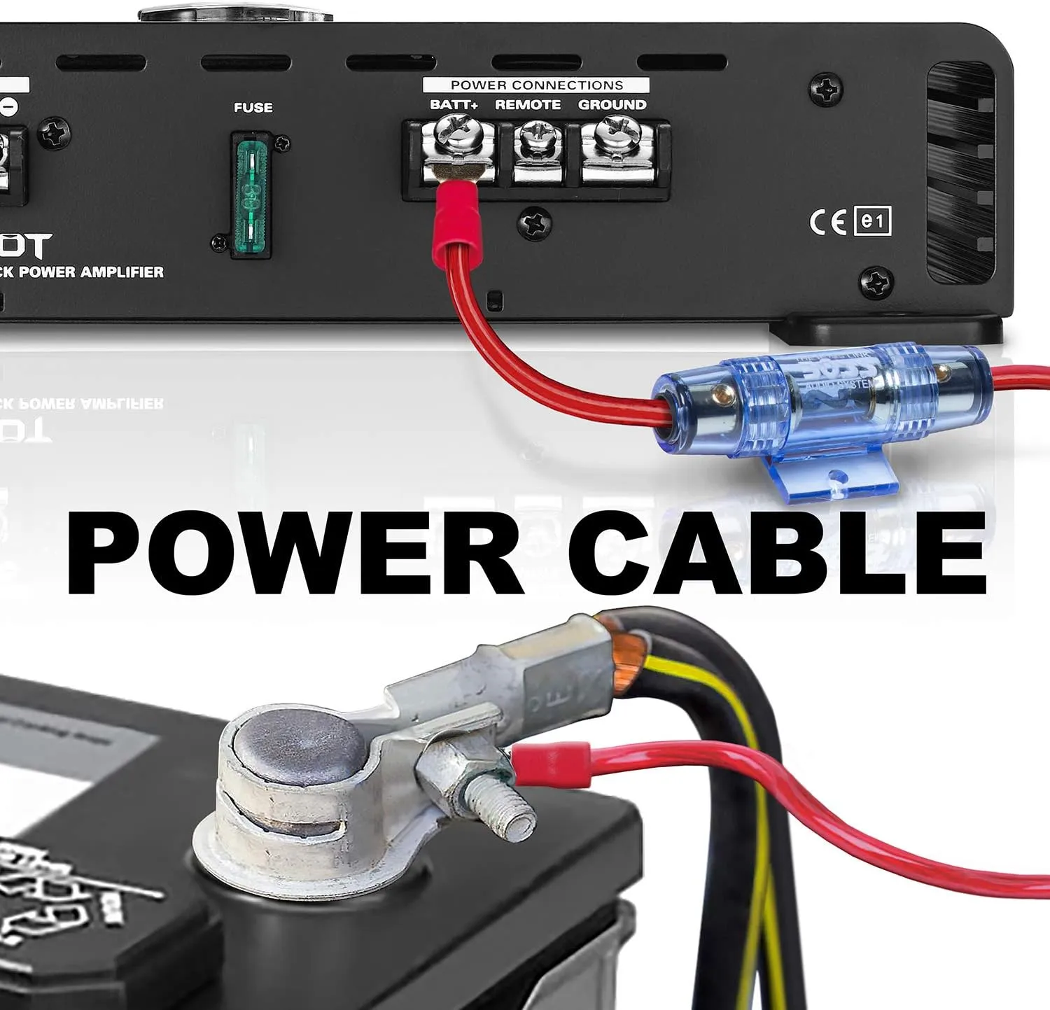 BOSS Audio Systems KIT2 8 Gauge Complete Car Amplifier Installation Wiring Kit with Power Cables, Ground Cables, Turn-On Wire, Speaker Wire, Terminals