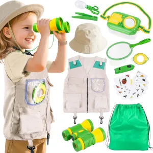 Bug Catcher Kit for Kids Ages3 : Outdoor Insect Exploration Set with Magnifying Glass and Net & STEM Adventure Tools - Nature Toy Gift for 3 4 5 6 7 8 Year Old Boys Girls