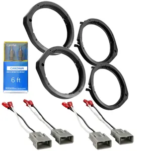CACHÉ KIT3363 Bundle with Car Speaker Installation Kit for Acura TL 2009 – 2013 Front and Rear 6.5" and 6.75" Speaker Locations, Speaker Harness (5Item)