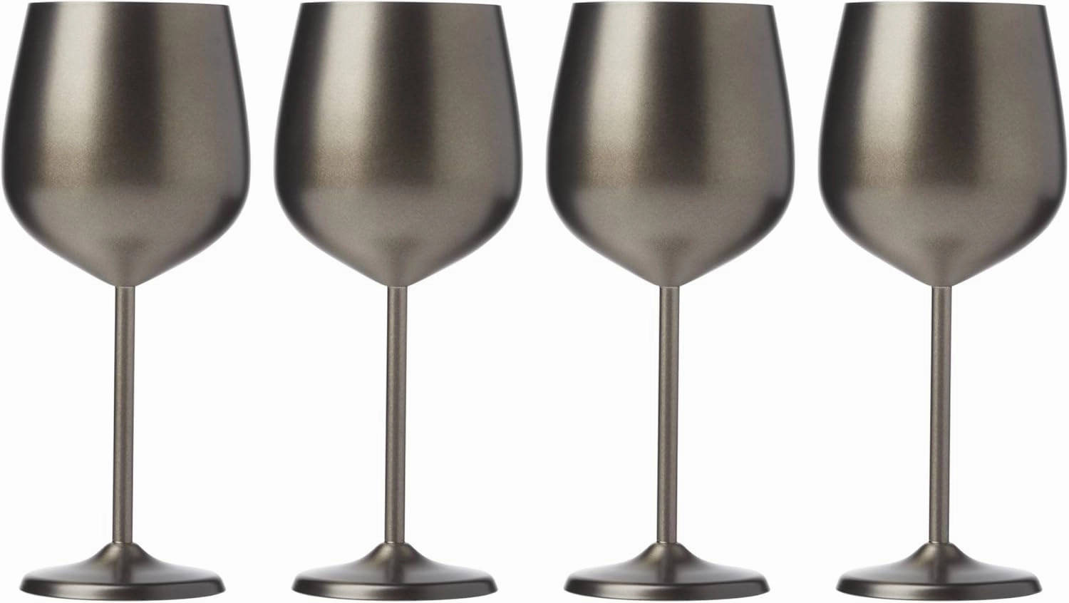 Cambridge Silversmiths 4 Piece Set of 18 oz Brushed Black All Purpose Single Wall Wine Glasses
