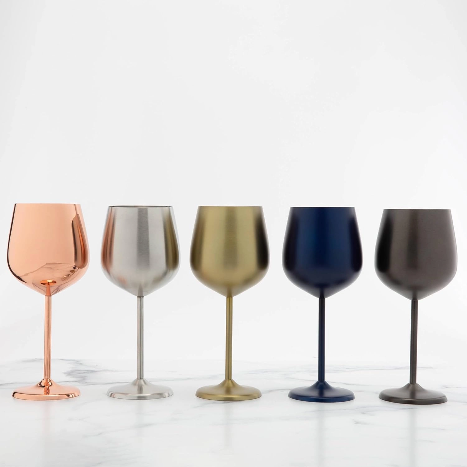 Cambridge Silversmiths 4 Piece Set of 18 oz Brushed Black All Purpose Single Wall Wine Glasses