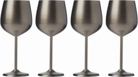 Cambridge Silversmiths 4 Piece Set of 18 oz Brushed Black All Purpose Single Wall Wine Glasses