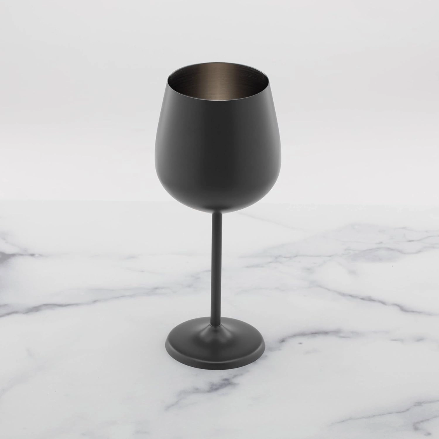 Cambridge Silversmiths 4 Piece Set of 18 oz Brushed Black All Purpose Single Wall Wine Glasses