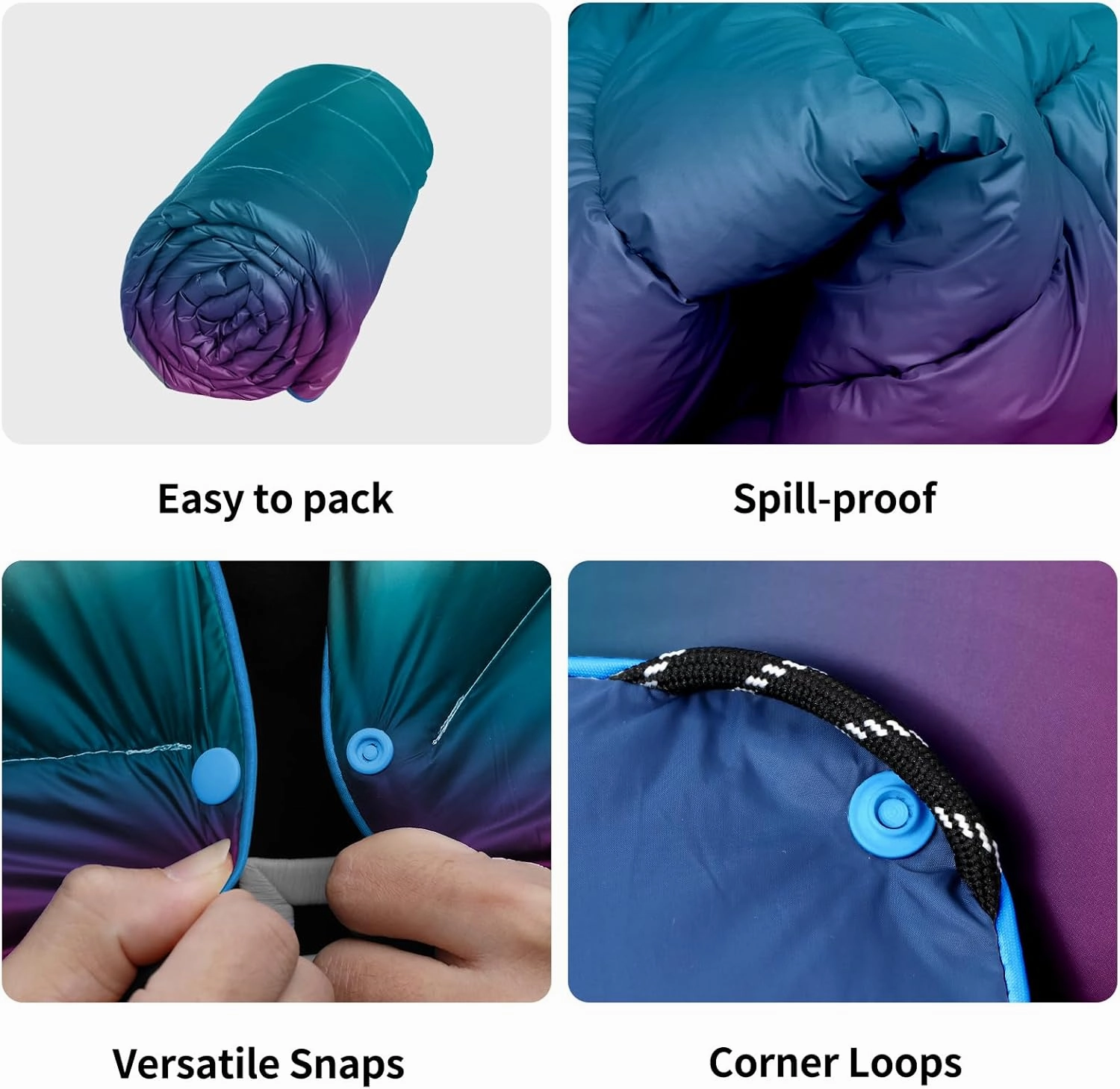 Camping Blanket,MINI Puffy Blanket Down Alternative Blanket Lightweight Windproof Water Resistant for Outdoors,Hiking, Backpacking,Beach,Car,Picnic,Stadium