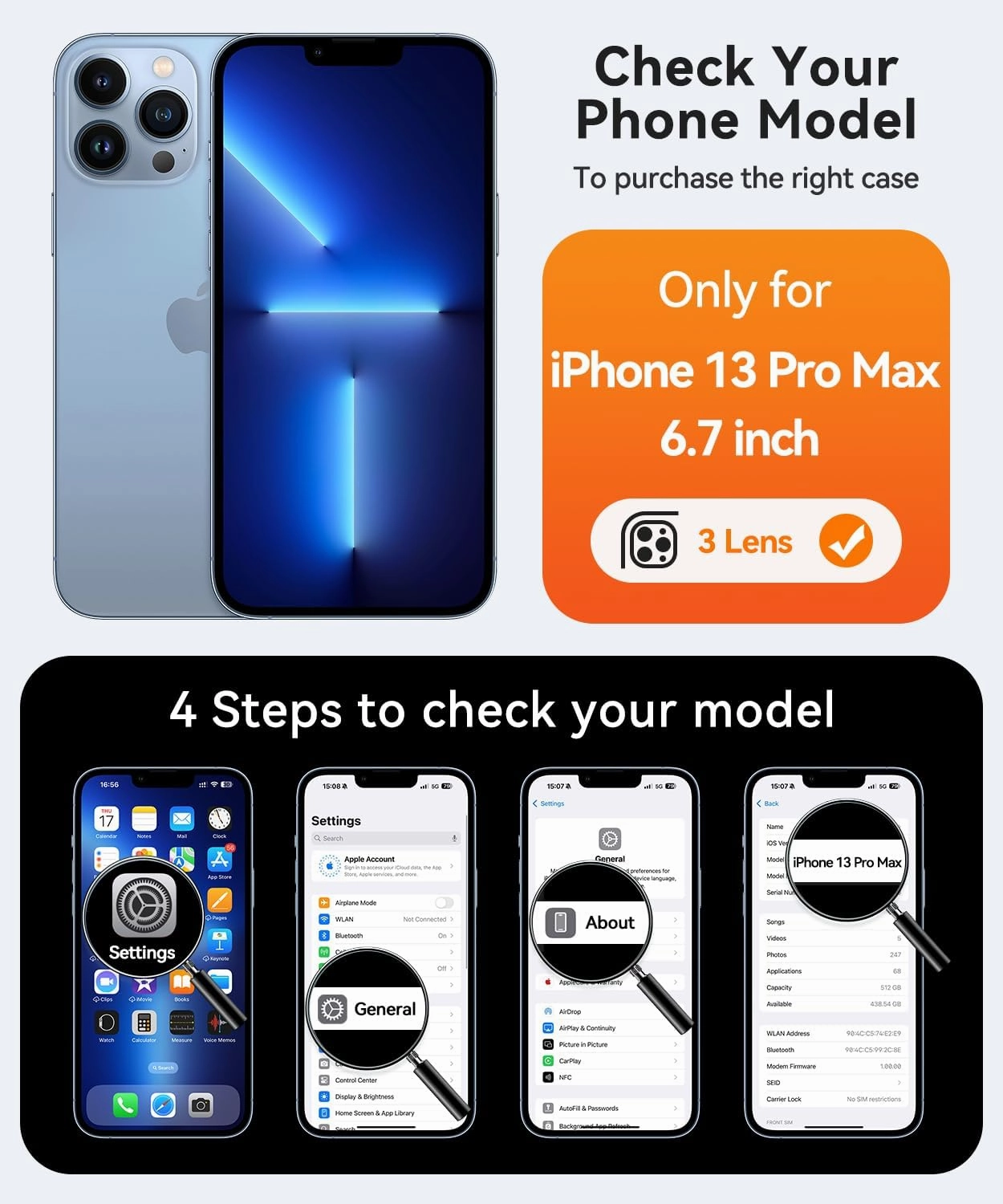 CANSHN Magnetic Compatible with iPhone 13 Pro Max Case, Upgraded [Full Camera Protection] [Compatible with Magsafe] [Translucent Matte] Shockproof Protective Phone Case Cover 6.7 Inch - Deep Blue
