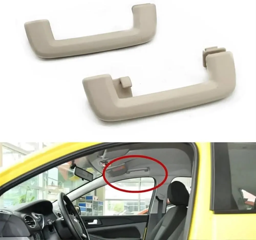 Car Ceiling Accessories Roof Handle Inner Ceiling Pull Handles Compatible for Ford Focus Mondeo 2005-2014 Beige 1pcs(1pcs Front)
