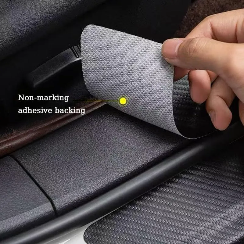 Car Door Sill Protector for Mazda Biante 2008-2018, Carbon Fiber Leather Edge Guards Anti-Scratch Scuff Plate Entry Guard Stickers Welcome Pedal Protectors Car Accessories,9PCS