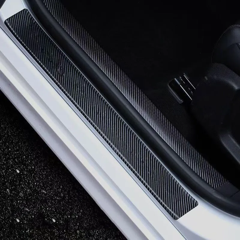 Car Door Sill Protector for Mazda Biante 2008-2018, Carbon Fiber Leather Edge Guards Anti-Scratch Scuff Plate Entry Guard Stickers Welcome Pedal Protectors Car Accessories,9PCS
