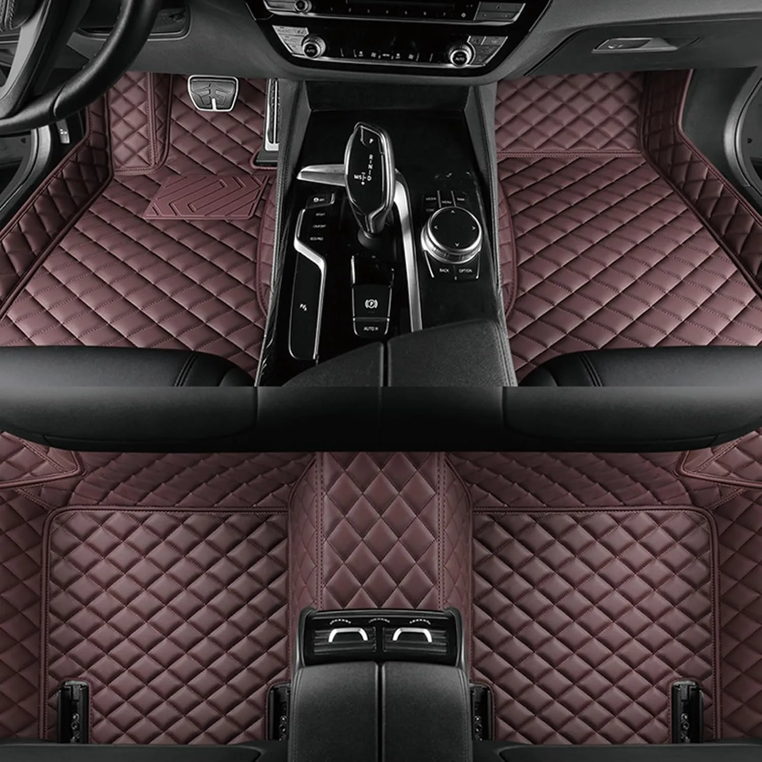 Car Mats for Audi A5 Avant Station Wagon 5 Seats 2025- Anti-Slip Wear-Resistant Automotive Floor Mats,Environmentally Friendly Comfortable Car Mat Set,Brown