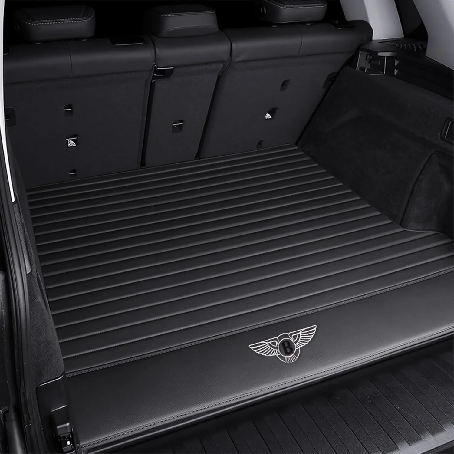 Car Rear Trunk Boot Mats for Bentley Mulsanne/Mulsanne Speed 2010-2021 Pure Cowhide Rear Boot Liner Tray Mat Tailored Wear-Resistant Anti-Slip Car Boot Tray Mat Carpet,A