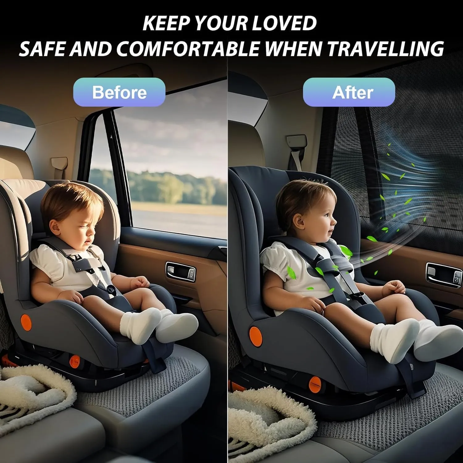 Car Side Window Sunshades for Mazda BIANTE, Sun Protection Car Sun Shade Set Removable Sunshade Window Screens Car Accessories,D Set of Two3