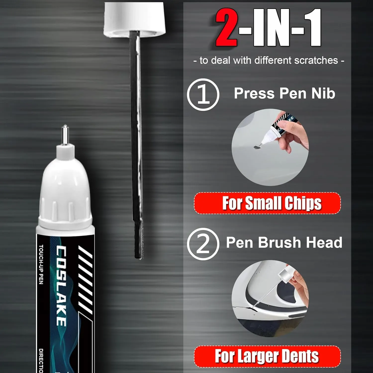 Car Touch Up Paint(Abyss Black(A2B)) for Hyundai, Car Paint Scratch Repair Kit, Quick & Easy Solution to Repair, 2 in 1 Scratch Remover Pen with Color-Matched