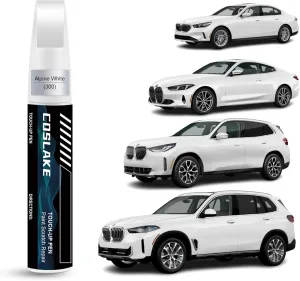 Car Touch Up Paint(Alpine White(300)) for BMW, Car Paint Scratch Repair Kit, Quick & Easy Solution to Repair, 2 in 1 Scratch Remover Pen with Color-Matched