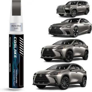 Car Touch Up Paint(Atomic Silver(1J7)) for Lexus, Car Paint Scratch Repair Kit, Quick & Easy Solution to Repair, 2 in 1 Scratch Remover Pen with Color-Matched
