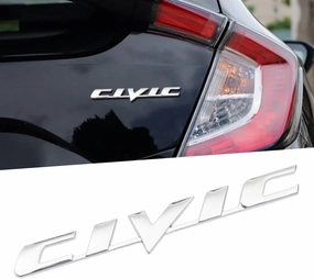 Car 3D Rear Tail Letter Emblem Replacement for Civic,Car Badge Decals Logo Trunk Decoration Emblem Modification Fit Civic 2006-2011 Accessories(Silver)