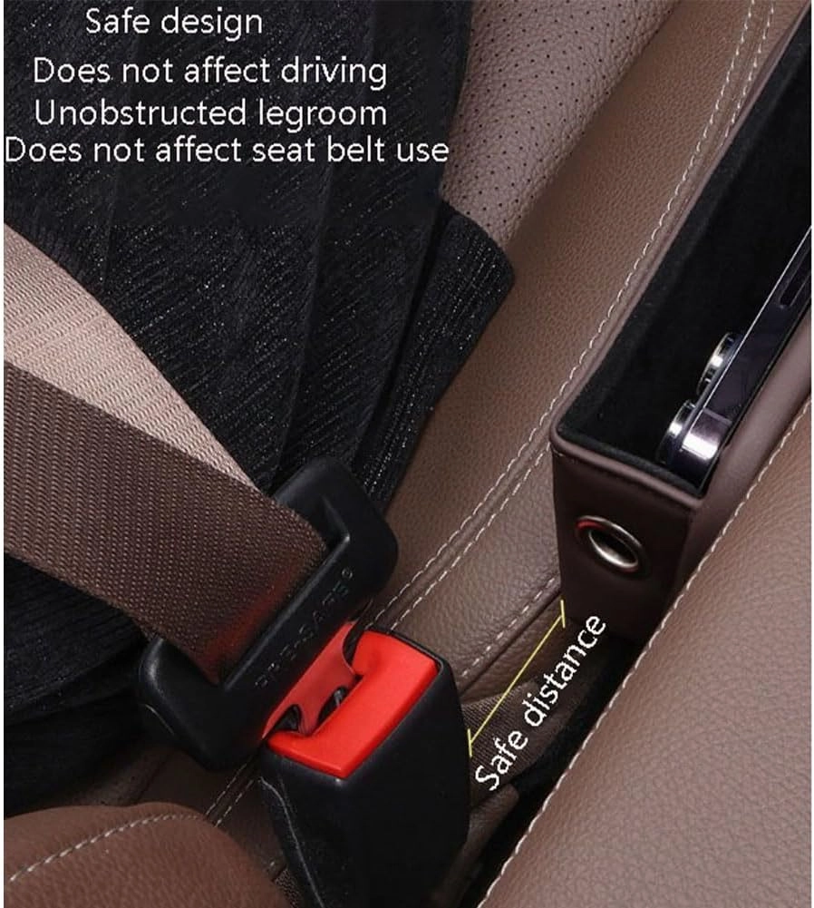 Car Seat Gap Filler Organizer for Mini Countryman 2011-2016 5 Seat, Leather Cup Holder Crevice Bag Front Seats Center Console Side Storage Box for Cards Keys,C