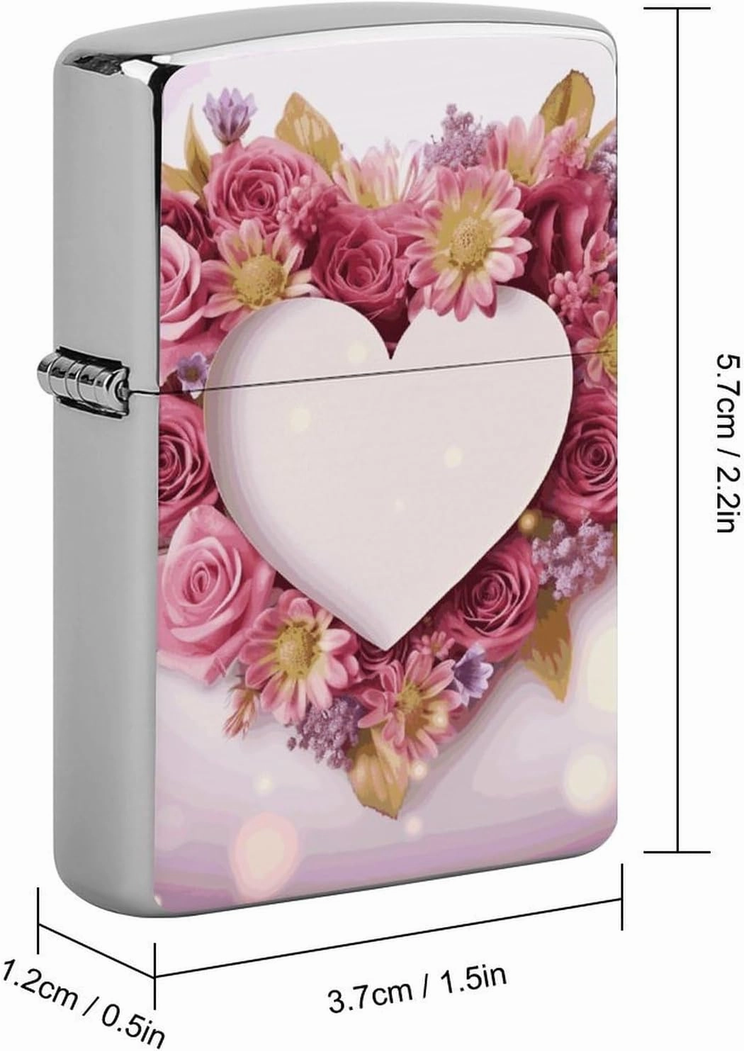 Card Heart Shape FlowersLighter Case Waterproof Lighter Sleeve Lighters Protective Cover with Graffiti Design