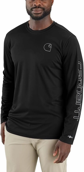 Carhartt Men's Force Sun Defender Lightweight Long-Sleeve Logo Graphic T-Shirt