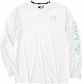 Carhartt Men's Force Sun Defender Lightweight Long-Sleeve Logo Graphic T-Shirt