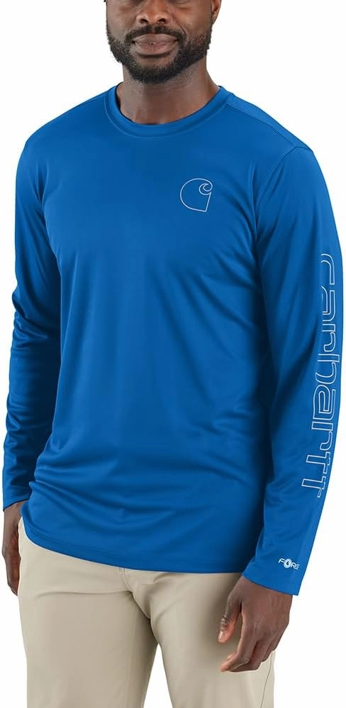 Carhartt Men's Force Sun Defender Lightweight Long-Sleeve Logo Graphic T-Shirt