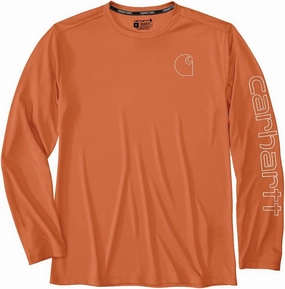 Carhartt Men's Force Sun Defender Lightweight Long-Sleeve Logo Graphic T-Shirt