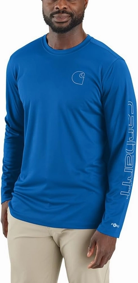 Carhartt Men's Force Sun Defender Lightweight Long-Sleeve Logo Graphic T-Shirt