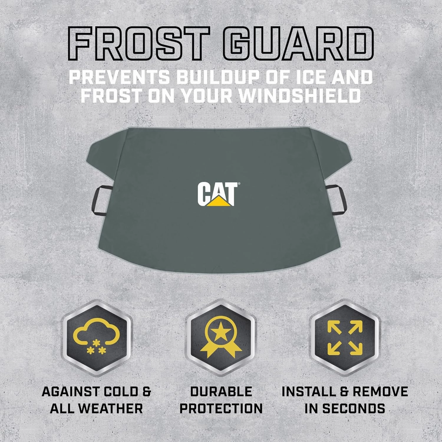 Cat® Car Windshield Cover for Ice and Snow with Anti-Theft Flaps - Toughest Ice & Frost Windshield Snow Cover All-Weather Waterproof Winter Blanket - Truck Window Protector Accessories - 78" X 43"