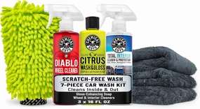 Chemical Guys HOL357 Clean & Shine Car Wash Starter Kit - Safe for Cars, Trucks, Motorcycles, SUVs, Jeeps, RVs & More (7 Piece Set, Including 3 16 oz. Car Detailing Chemicals)