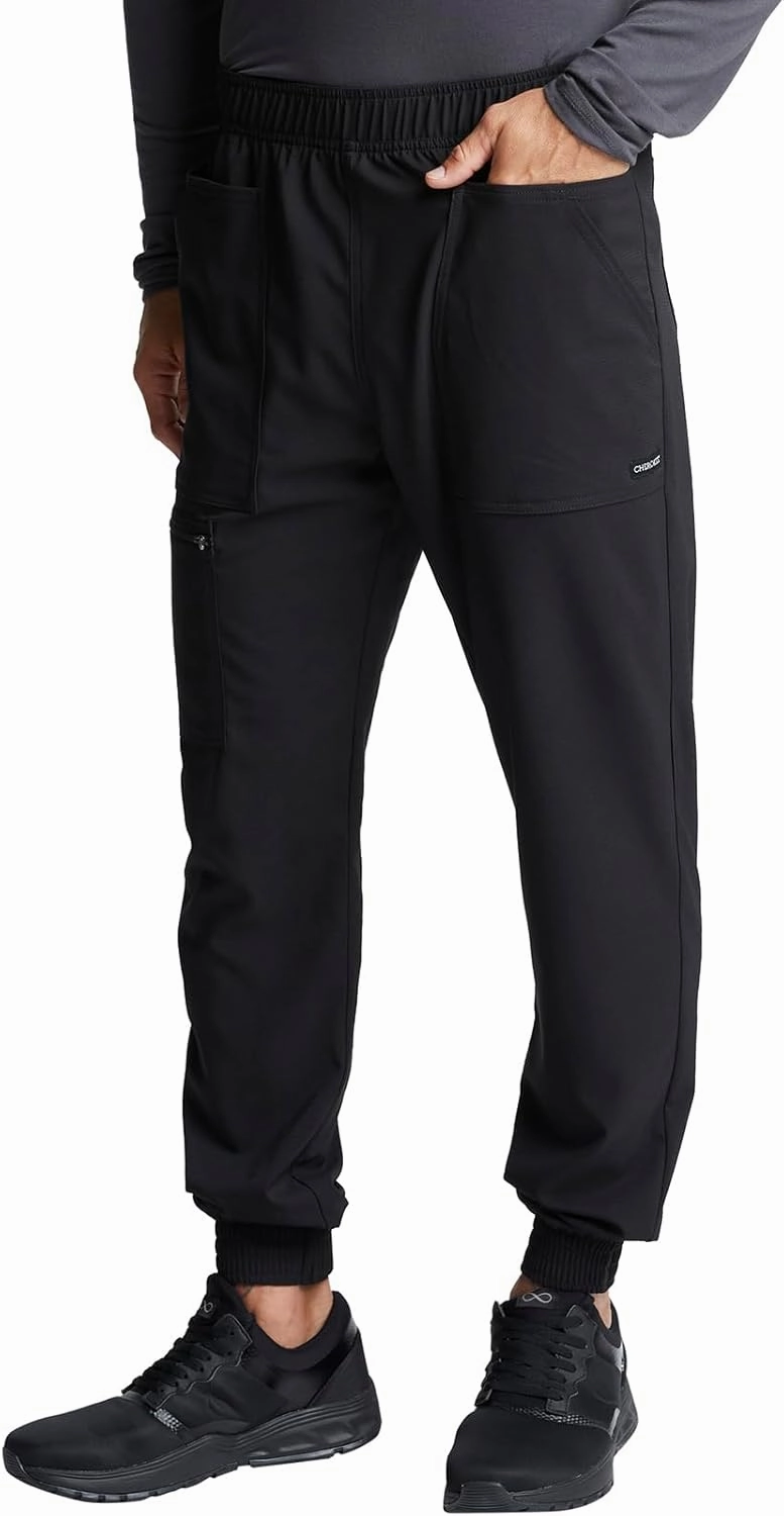 Cherokee Men's Mid Rise Pull-on Jogger Scrubs Pant